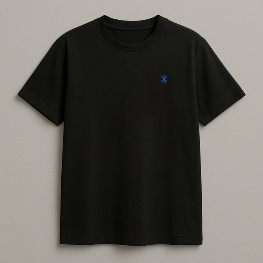 Black T-Shirt - w/Star Logo (100% Cotton)