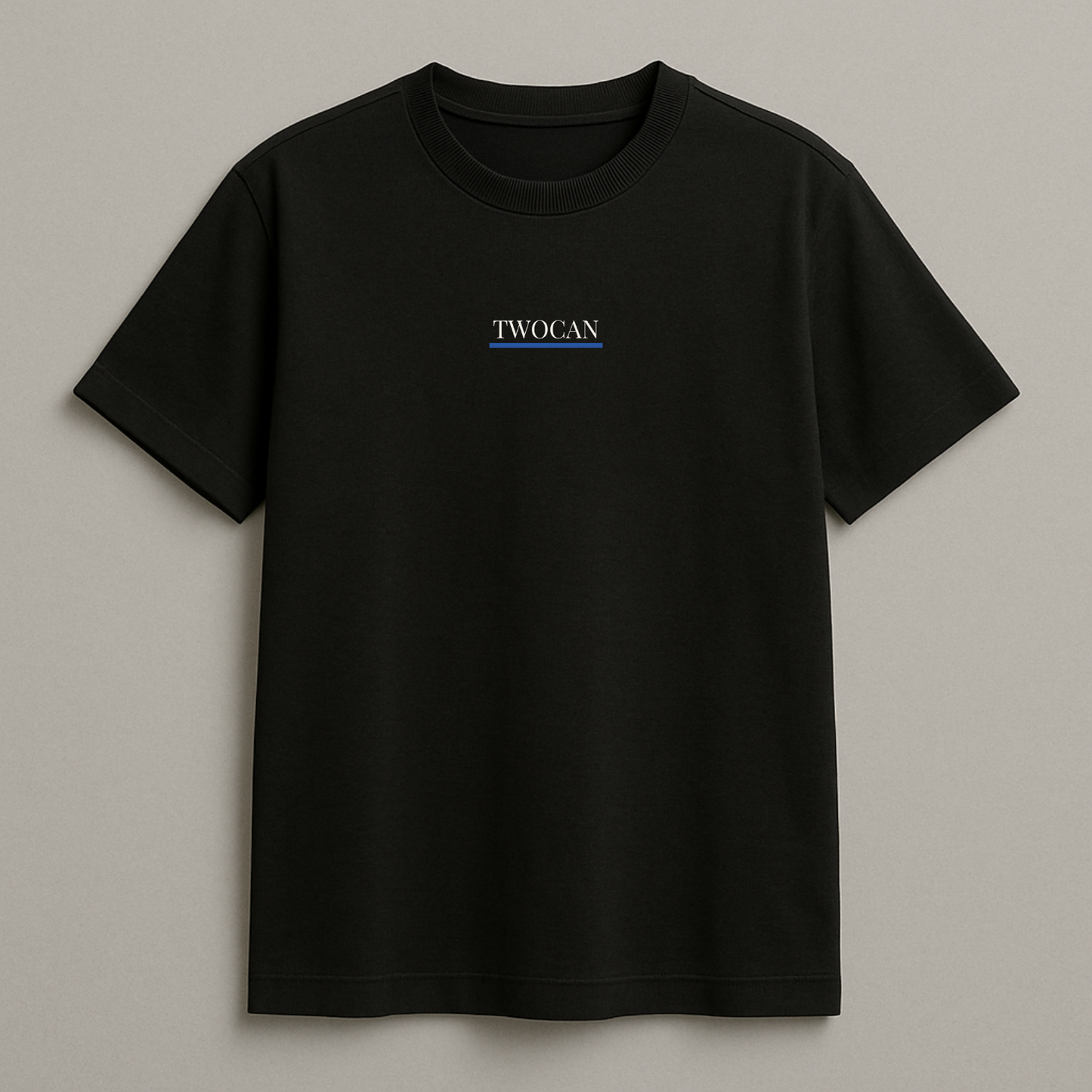Black T-Shirt - w/Text Logo (100% Cotton)