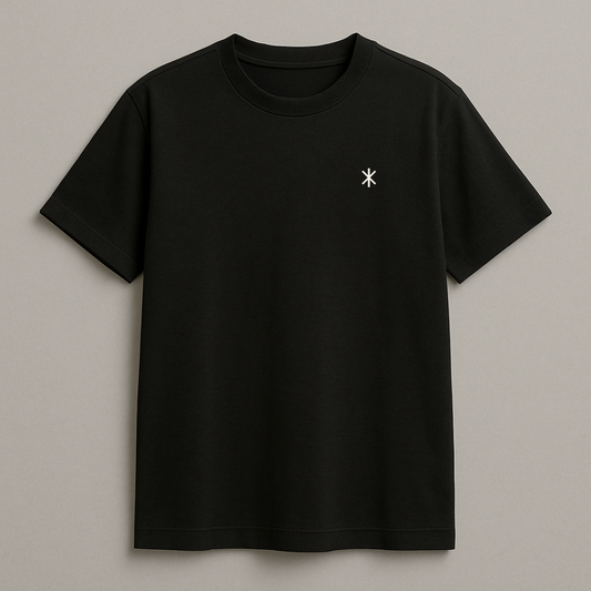 Black T-Shirt - w/Star Logo (100% Cotton)