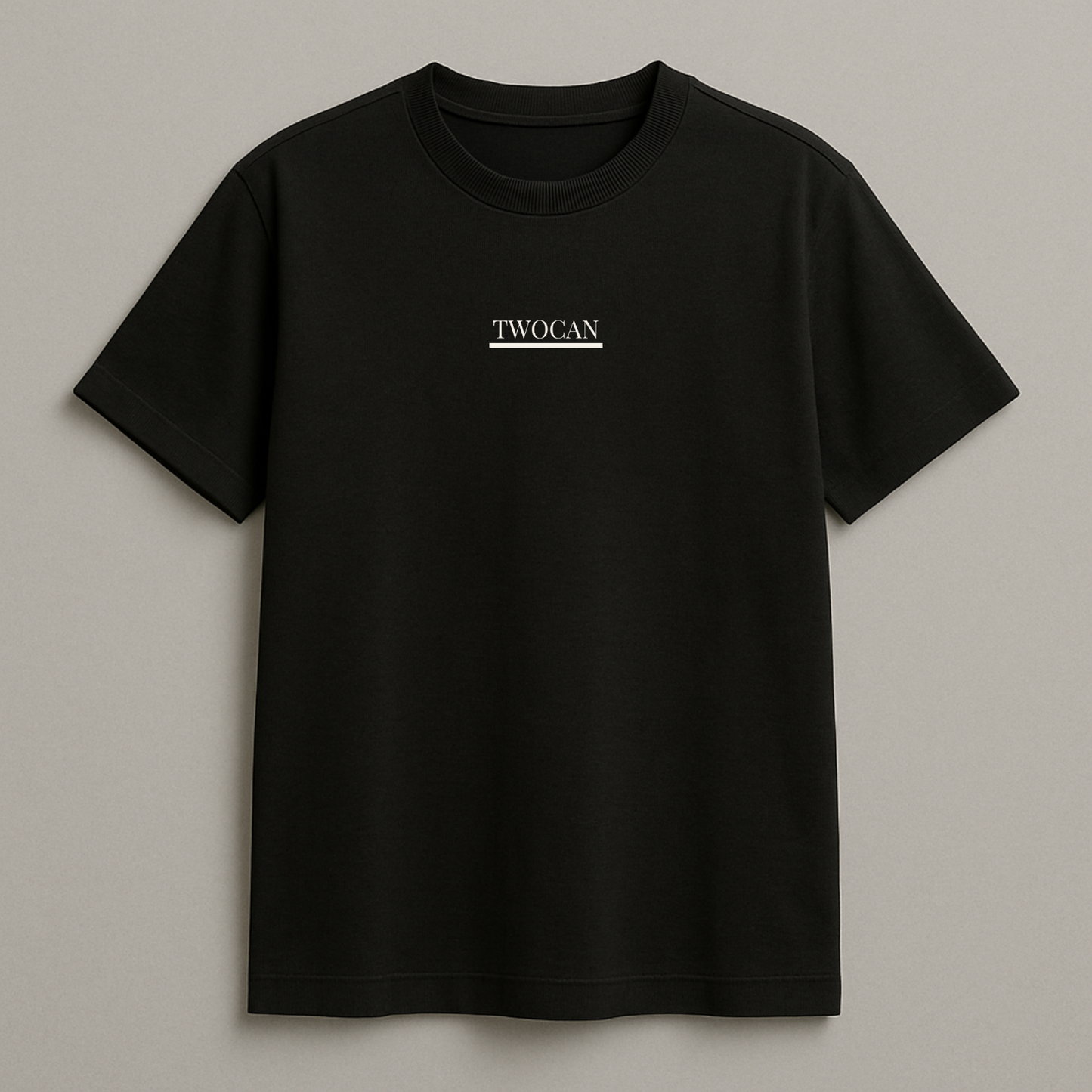 Black T-Shirt - w/Text Logo (100% Cotton)