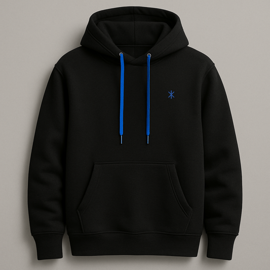 Black Hoodie - w/Star Logo (100% Cotton)