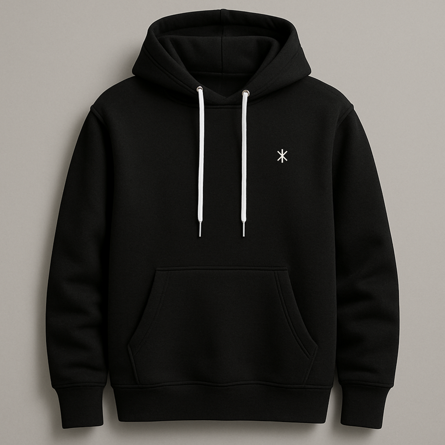 Black Hoodie - w/Star Logo (100% Cotton)