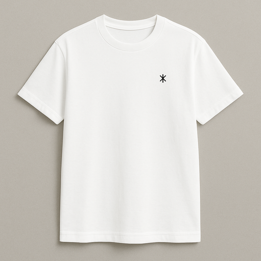 White T-Shirt - w/Star Logo (100% Cotton)