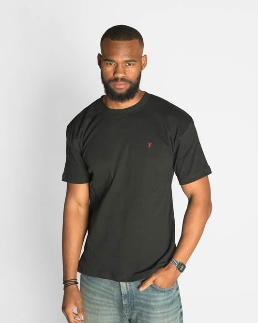 Black T-Shirt - w/Star Logo (Premium Heavy Weight 100% Cotton)