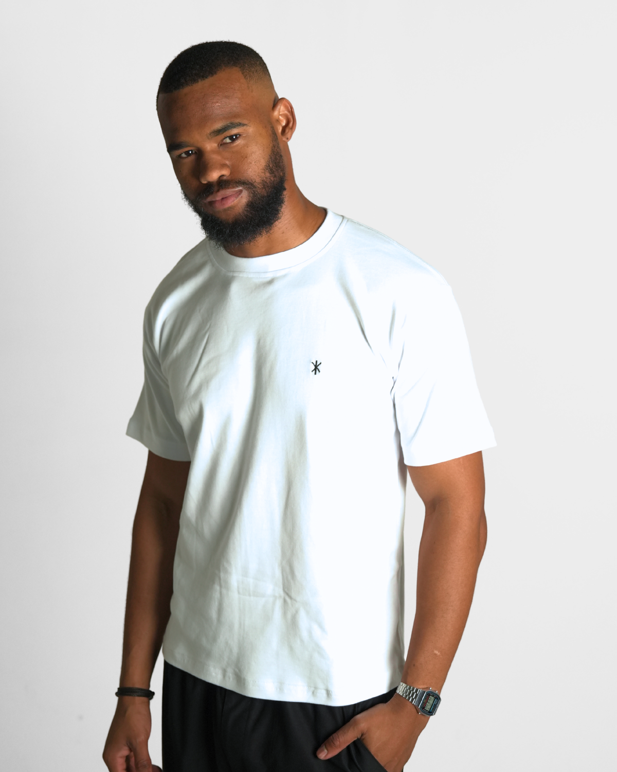White T-Shirt - w/Star Logo (100% Cotton)