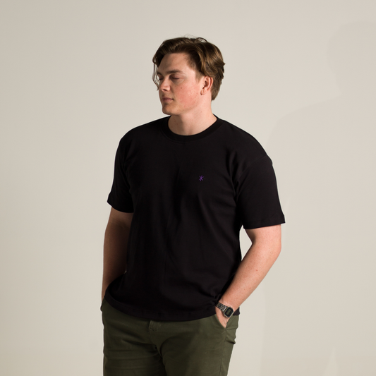 Black T-Shirt - w/Star Logo (100% Cotton)