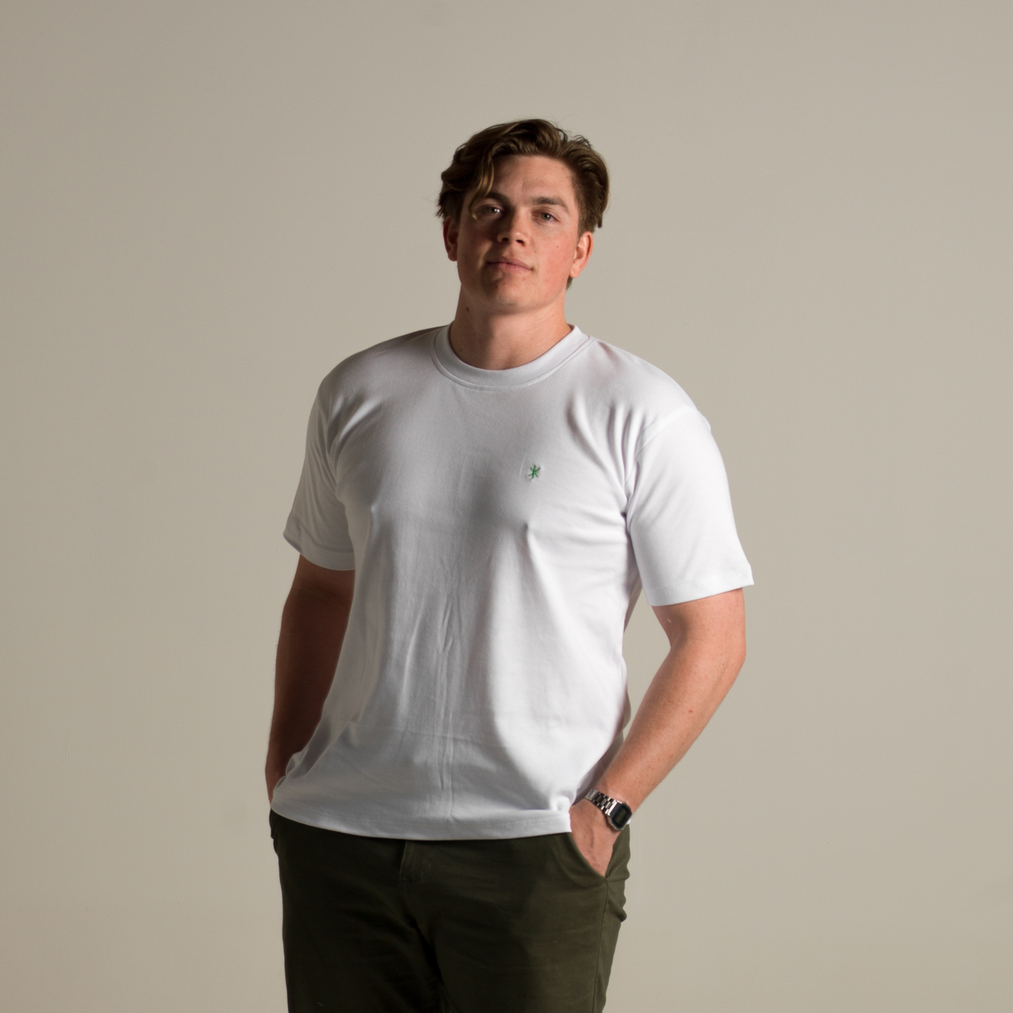 White T-Shirt - w/Star Logo (Premium Heavy Weight 100% Cotton)